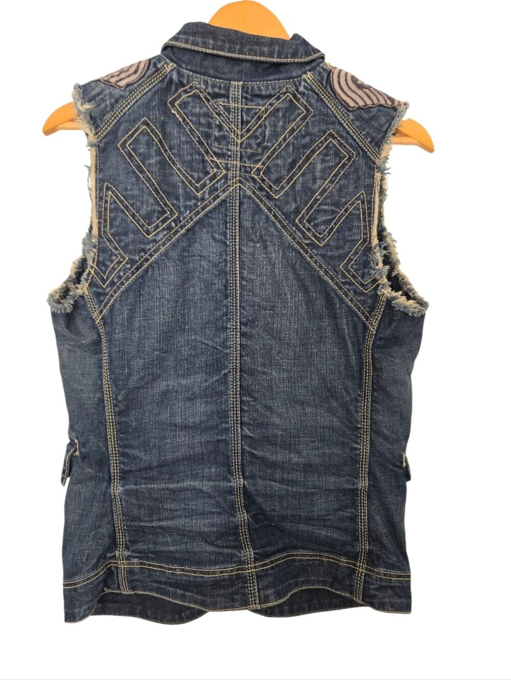 🔥🖤 Taverniti So Jeans “Stella” Denim Utility Vest | Boho Moto Festival Western - Picture 5 of 9